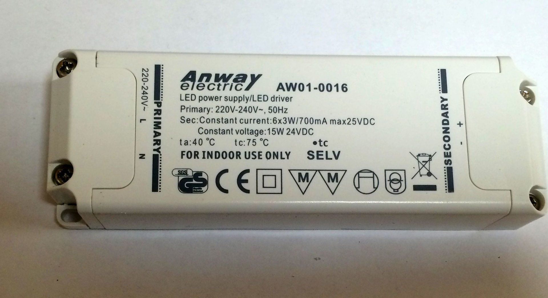 ANWAY AW01-0029 LED power supply Transformator Trafo Driver Netzteil 9x1W 350mA 